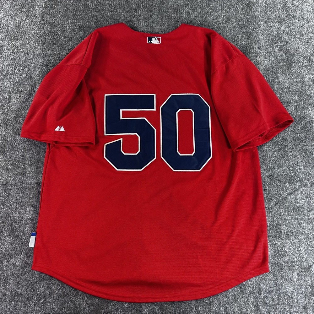 Mookie Betts #50 Boston Red Sox Jersey Majestic Cool Base Red Size 52 XXL - Picture 5 of 13